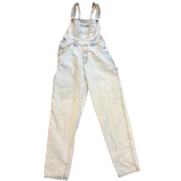 VTG 1990s Todays News Bib Denim Blue Jean Pant Overalls Womens 30x33 Light Wash - Picture 1 of 7